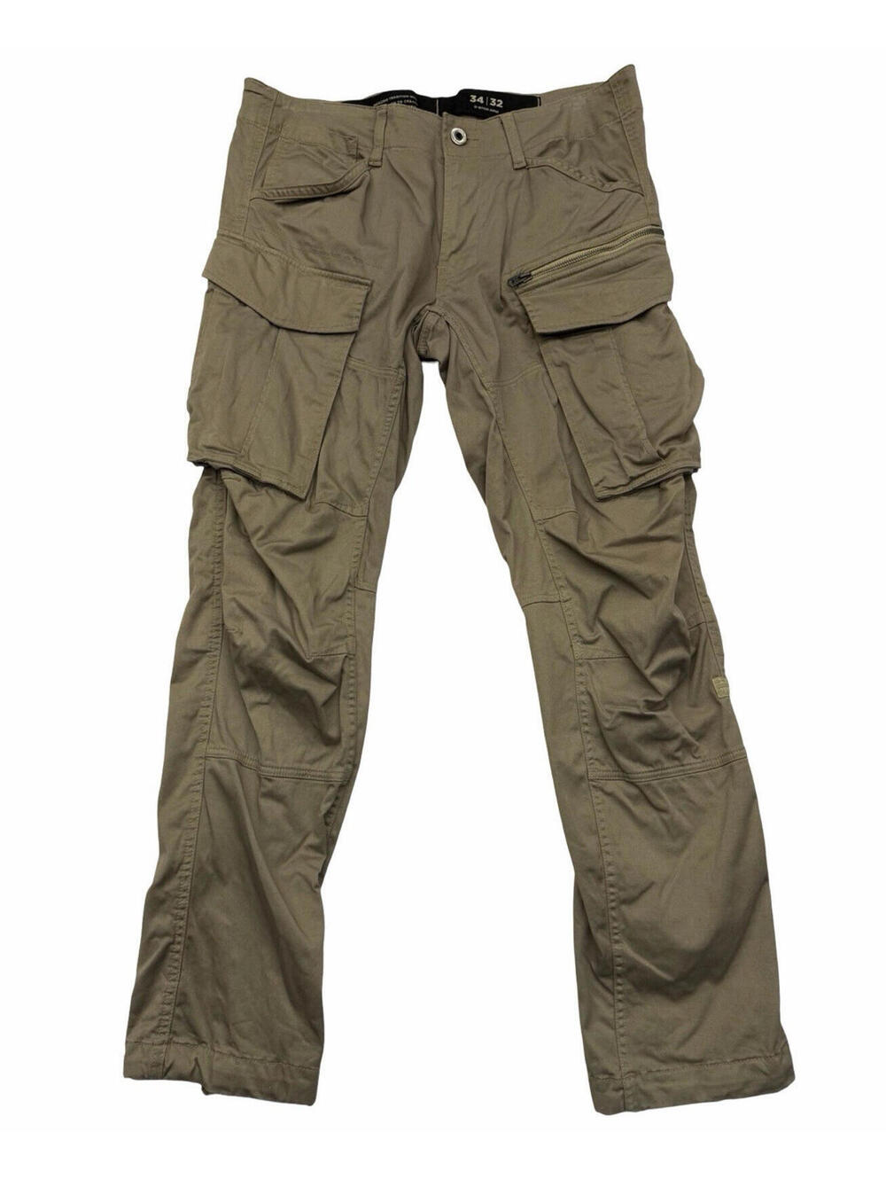 G-Star RAW Rovic Zip 3D Regular Tapered Cargo Pants Beige Size 34 W | 32 L